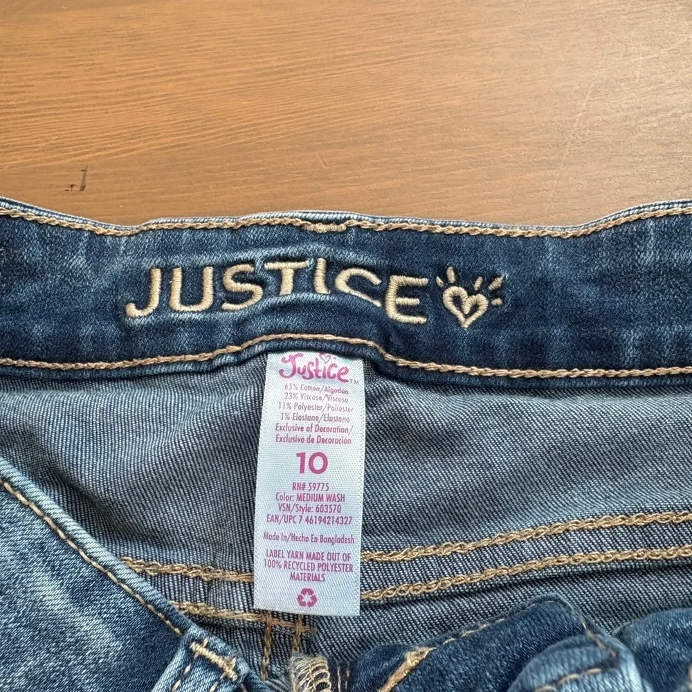 Justice Blue Denim Shorts with‎ Frayed Hem Distressed Summer Beach
